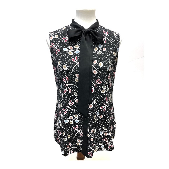 Anne Klein Sleeveless Button Down Jersey Print Top - Picture 5 of 6